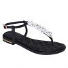 Casual Rhinestones and Faux Pearls Design Women's Sandals - Noir 38