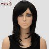 Femmes Adiors  's Inclined Bang longue à haute température fibre perruque - Noir 