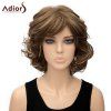 Fashion Side Bang Brown synthétique mixte Fluffy court Curly capless Adiors perruque pour les femmes - multicolore 
