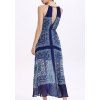 Trendy Sleeveless Chiffon Hollow Out Printed Women's Dress - Bleu profond L