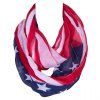 Chic Stars and Stripes Pattern Women's Voile Bib Scarf - Rouge 