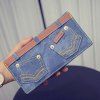 Élégant Double Pocket et Broder design Femmes  's Wallet - Bleu 
