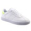 Stylish Colour Matching and PU Leather Design Men's Casual Shoes - Blanc et vert 39