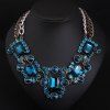Collier strass Magnifique Layered Faux cristal pour les femmes - Bleu 