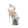 Parti de la Croix-Strap et Super talon haut design sandales pour femmes - d'or 37