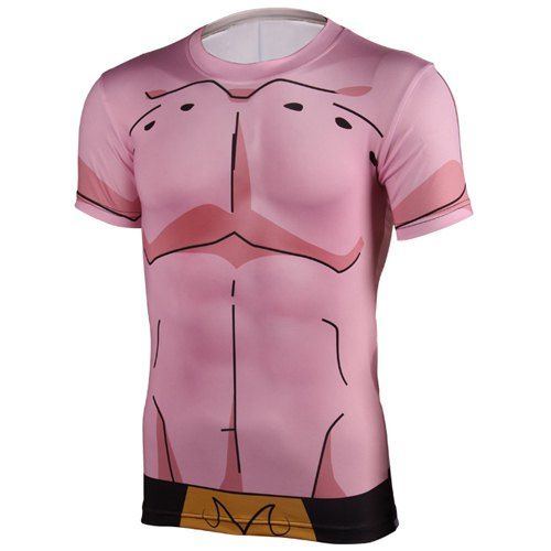 T-shirt Tight Dragon Ball Z Muscle Parfait modèle col rond manches courtes hommes  's - multicolore S