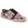 Stylish Stitching and Floral Print Design Men's Canvas - Pourpre 44