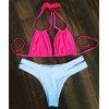 Élégant Cut Out Double Halter femmes s 'Bikini Set - Rouge et Blanc S