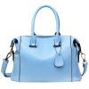 s 'Tote Bag Vintage Solide Couleur et PU cuir design femmes - Bleu clair 