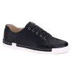Fashionable PU Leather and Engraving Design Men's Casual Shoes - Noir 40