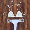 Double Halter Neck Bandage Bikini Set de femmes élégantes - Blanc S