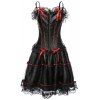 Chic Spaghetti Strap Bowknot Embellished dentelle Spliced ​​femmes s 'Corset - Rouge 6XL