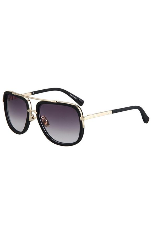 Alliage Chic match Matte Black Quadrate Sunglasses Frame pour les femmes - Noir 