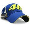 Stylish Hollow Out Numbers Shape Embroidery Men's Racing Baseball Cap - Bleu 