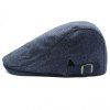 Stylish Adjustable Buckle Dark Color Retro Style Men's Cabbie Hat - Bleu profond 