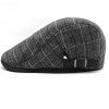 Élégant réglable Motif Boucle Plaid Style rétro Men 's Cabbie Hat - Cendre 