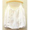 Alluring Women's Spaghetti Strap Lace Embellished Tank Top - Blanc ONE SIZE(FIT SIZE XS TO M)