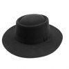 Chic Black Bow Embellished Flat Top Women's Felt Jazz Hat - Noir 