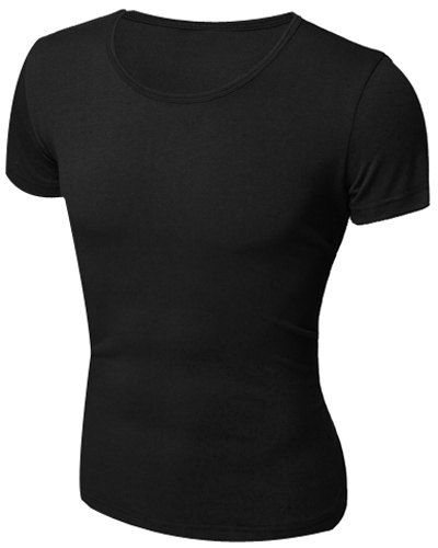 

Simple Style Round Neck Solid Color Short Sleeve Men's T-Shirt, Black