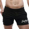 Solide Couleur poches lettre imprimée Pajama Shorts For Men - Noir XL