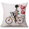 Chic vélo Fille Motif floral forme carrée lin Taie (Sans Oreiller intérieur) - multicolore 