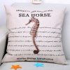 Motif Chic Sea Horse Forme Carré Lin Taie (Sans Oreiller intérieur) - multicolore 