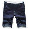 Zipper Fly Plus Size Selvedge Agrémentée Couleur unie droites Shorts s 'Leg Men  Denim - Bleu 29