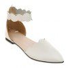 Simple Couleur Solide et chaussures plates Velcro design Femmes  's - Blanc 37