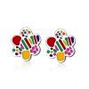 Pair of Stunning Colored Floral Earrings For Women - multicolore 