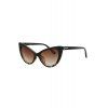 Audrey Hepburn Cat Eye Inlay Flecky Sunglasses - BLACK 