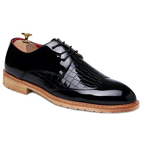 Cuir verni Trendy et chaussures formelles gaufrage design Men  's - Noir 42