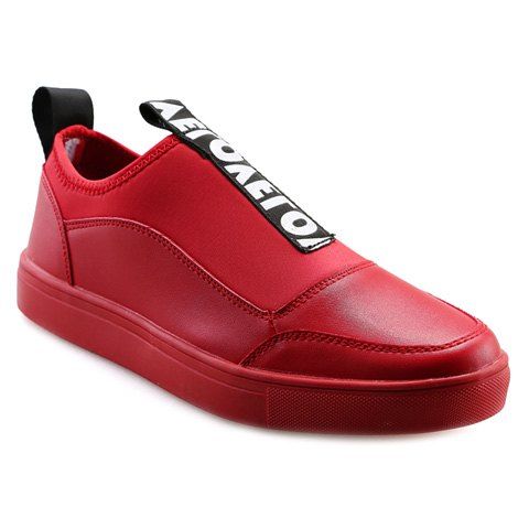 Fashionable Letter and Slip-On Design Men's Casual Shoes - Rouge 39