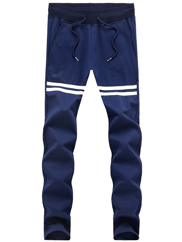 Pantalon rayé Slimming Lace Up Sport For Men - Bleu XL
