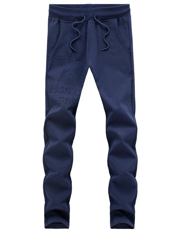 Minceur solides Pantalons Couleur Lace Up Sport For Men - Bleu XL