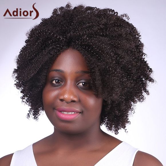 Fluffy Afro Curly synthétique mode naturel noir court capless Adiors perruque pour les femmes - 04A 