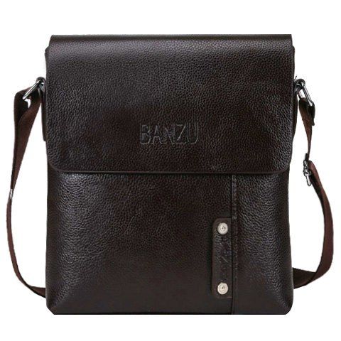 s 'Messenger Bag élégante couleur noire et PU cuir design hommes - Brun 