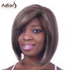 Perruque Synthétique Branchée Style Bob Mi-Longue Driote en Couleur Mélangée avec Frange Latérale Pour Femme - multicolore 