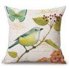 Chic Fleur Oiseau Motif Carré Lin Taie (Sans Oreiller intérieur) - multicolore 