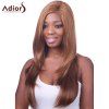 Trendy Gold Brown to Deep Brown Ombre Long Straight Side Bang Charming Women's Capless Wig - multicolore 
