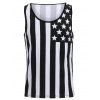 Le Hit Fashion Round Flag Neck américain Print Men Tank Top Couleur - Noir 2XL