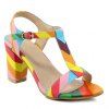 Sandales Trendy Color Block et T-Strap Conception Femmes  's - multicolore 37