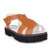 Sandales Velcro Concise et PU cuir design femme  's - Jaune 37
