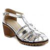 Talon Chunky Casual and Sandals Tissage design Femmes  's - Argent 36