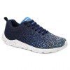 Casual Lace-Up and Colour Matching Design Men's Athletic Shoes - Bleu 40