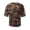 T-shirt ample épaule Camouflage Drop col rond manches courtes hommes s ' - Camouflage S
