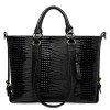 Fashion Solid Color and Embossing Design Women's Tote Bag - Noir 