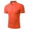 Solid Color Slimming col rabattu manches courtes hommes  's Polo T-Shirt - Tangerine 2XL