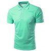 Solid Color Slimming col rabattu manches courtes hommes  's Polo T-Shirt - Vert Cristal 2XL