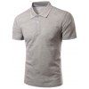 Solid Color Slimming col rabattu manches courtes hommes  's Polo T-Shirt - Gris M