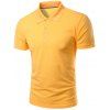 Solid Color Slimming col rabattu manches courtes hommes  's Polo T-Shirt - Jaune 3XL